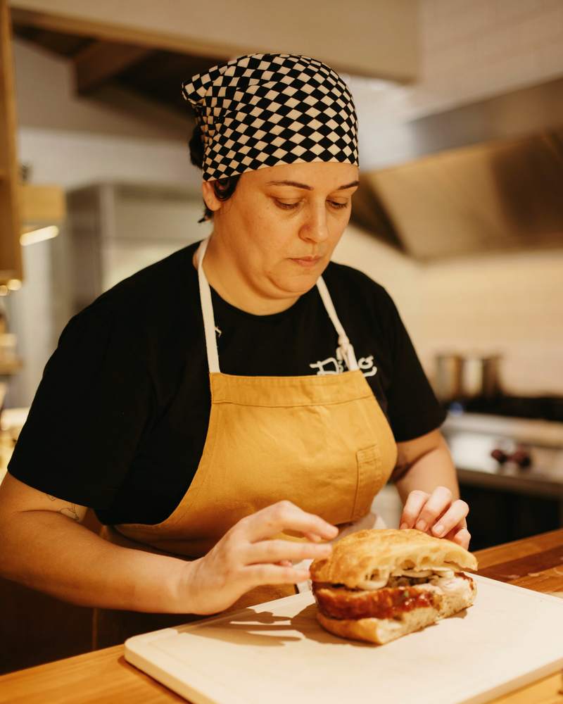 Nadia Okonkwo in the kitchen at Marrow.